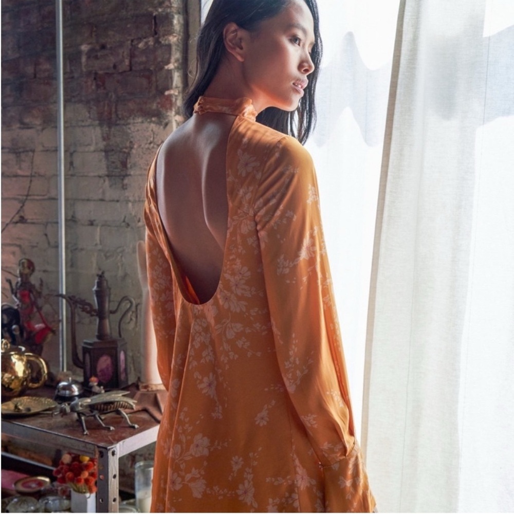 Free People Aries Shift Mini Dress Golden Combo Size Medium